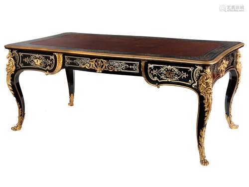 Großes Bureau plat mit Boulle-Intarsiendekor von Joseph Crem...