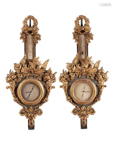 Louis XVI-Barometer und Thermometer