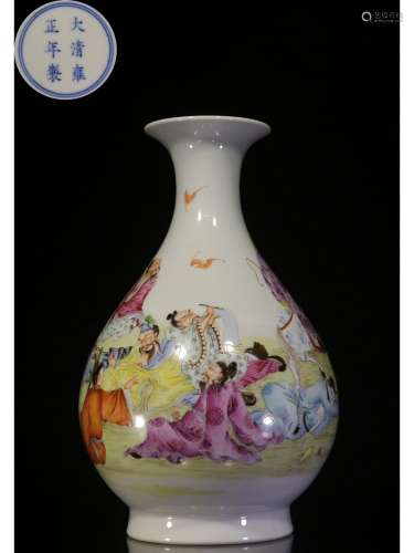 A FAMILLE ROSE MEIPING VASE