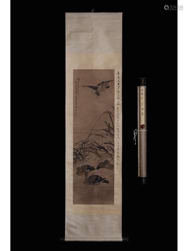 A CHINESE SCROLL PAINTING OF GOOSE