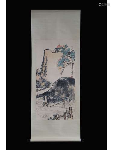 A CHINESE SCROLL PAINTING