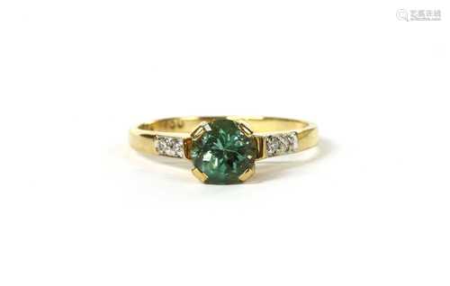 A gold alexandrite and diamond ring,