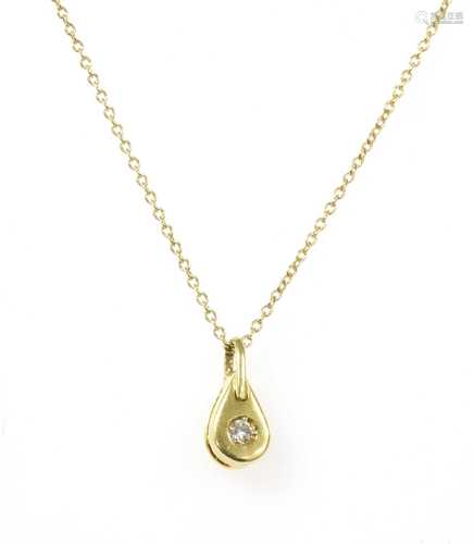 An 18ct gold diamond pendant,