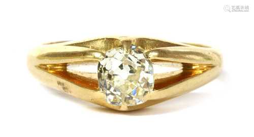 An 18ct gold single stone diamond ring,