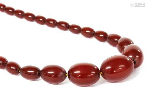 A single row graduated Bakelite bead necklace,