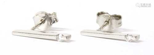 A pair of 18ct white gold diamond set stud earrings,