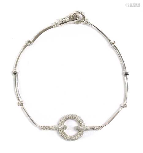 An 18ct white gold diamond set bracelet,