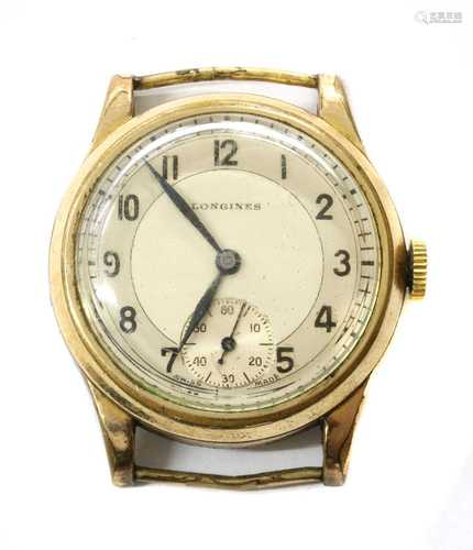 A mid-size gold-plated Longines mechanical watch,