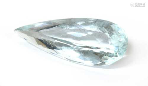 An unmounted pear mixed cut aquamarine,