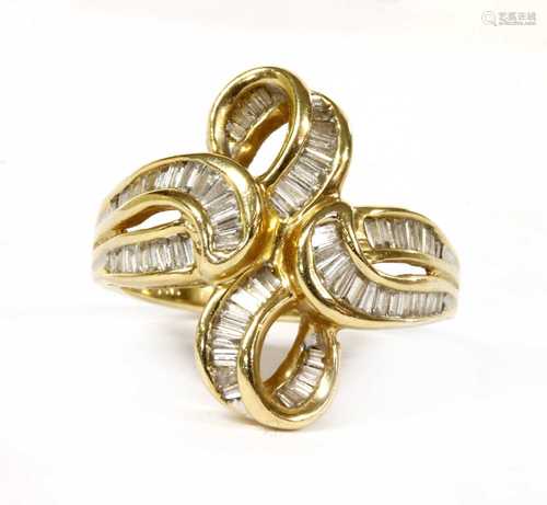 A 14ct gold diamond ring,