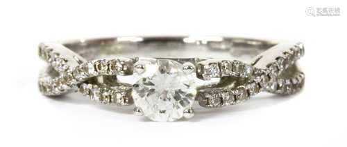 An 18ct white gold diamond ring,