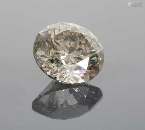 An unmounted round brilliant cut diamond,