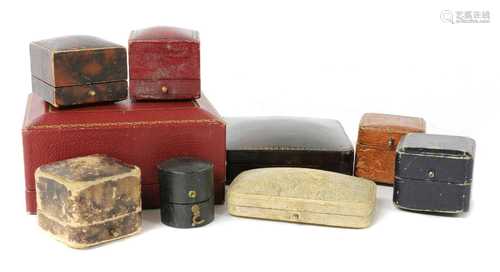 Nine jewellery boxes,