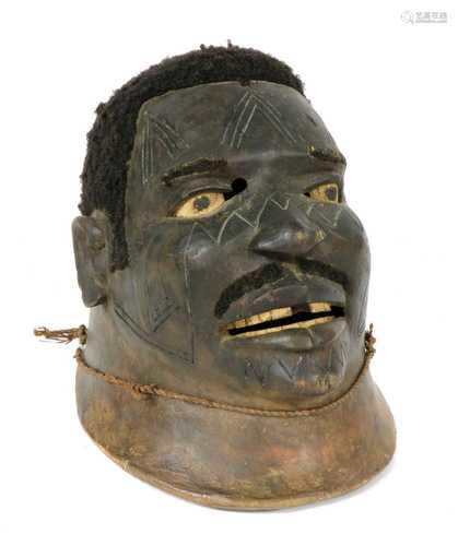 AN AFRICAN MAKONDE HELMET MASK,