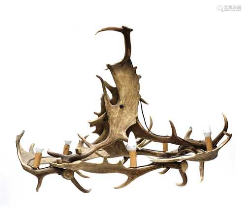 AN ANTLER CHANDELIER,