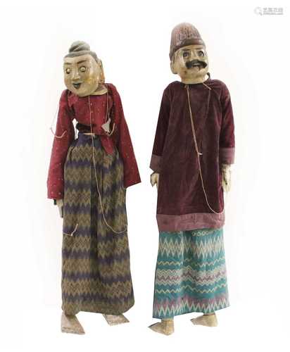 BURMESE WOODEN PUPPETS,