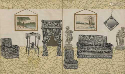 A PAIR OF DECORATIVE DÉCOUPAGE PICTURES,