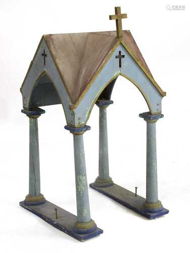 A PAINTED PINE TABERNACLE,