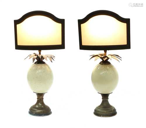 OSTRICH EGG LAMPS,