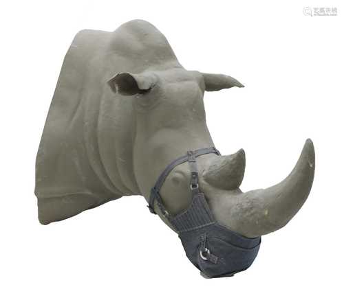 A LIFE-SIZE RHINOCEROS BUST,