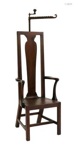 AN EXTRAORDINARY MAHOGANY ELBOW CHAIR,