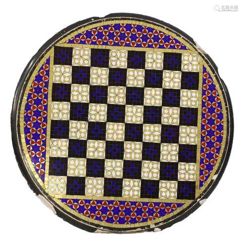 A mirror mosaic chessboard table top,