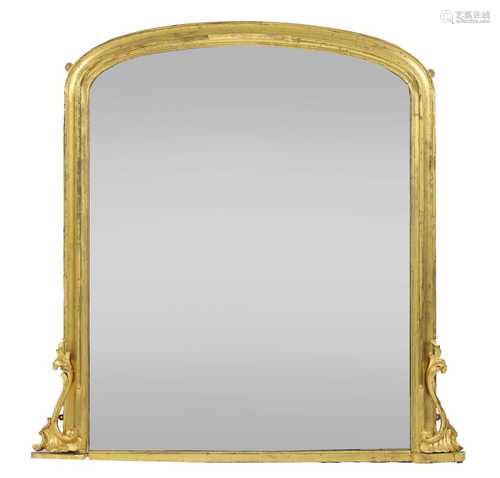 A Victorian giltwood overmantel mirror,