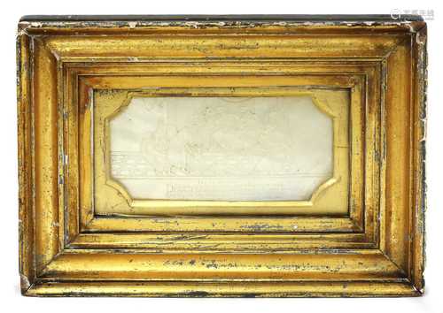 A relief carved mother-of-pearl plaque,