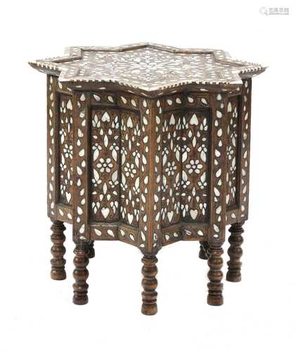 A Moorish hardwood low table,