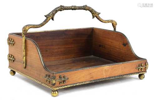 A Regency rosewood and gilt metal mounted book trough