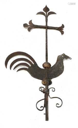 A wrought iron weathervane,