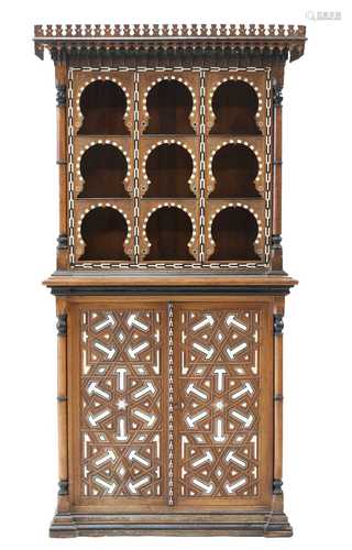 A Moorish hardwood cabinet,