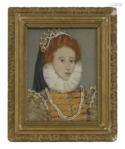 A textile portrait of Mary Queen of Scots,