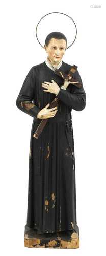 An Italian carved and painted pine figure of St Gerard Majel...