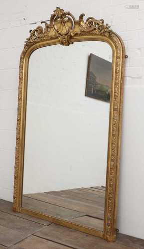 A French Louis XV-style giltwood mirror,