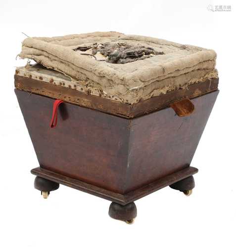 A mahogany ottoman stool,