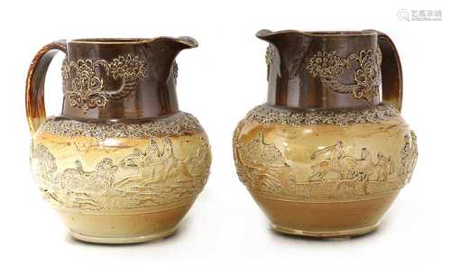 A pair of large stoneware jugs,