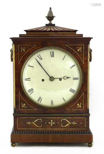 A Regency mahogany and brass inlaid bracket clock,