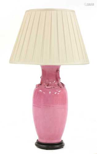 A Chinese Canton export-style table lamp,