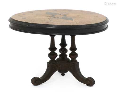 A Victorian miniature specimen wood centre table,