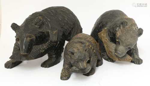 A group of three Black forest bears,