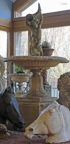 A large blush terracotta urn,