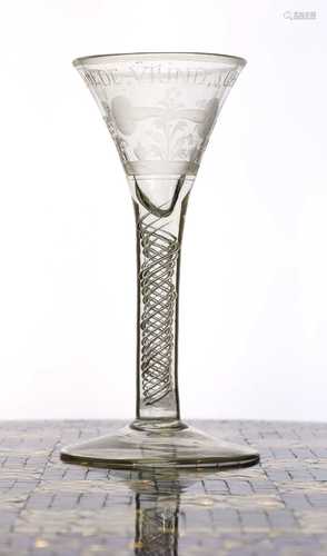 A Dutch engraved friendship glass,