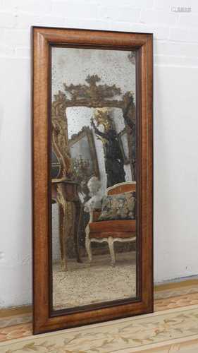 A burr maple wall mirror,