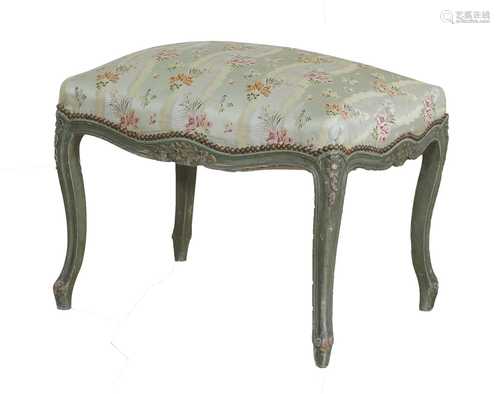 A French Louis XV-style painted stool,