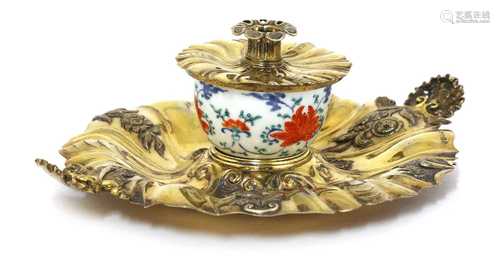 A Japanese Kakiemon and English Rococo Revival silver-gilt m...