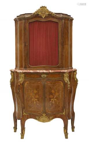 A Louis XV-style kingwood silver cabinet,