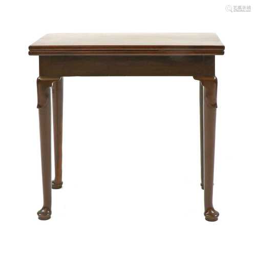 A small George II mahogany card table,