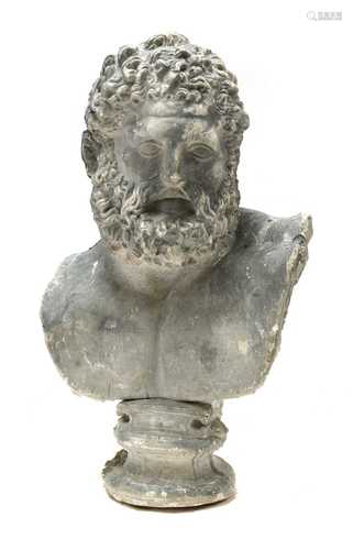 After the antique, a massive plaster bust of Herakles,