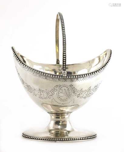 A George III swing handle sugar basket